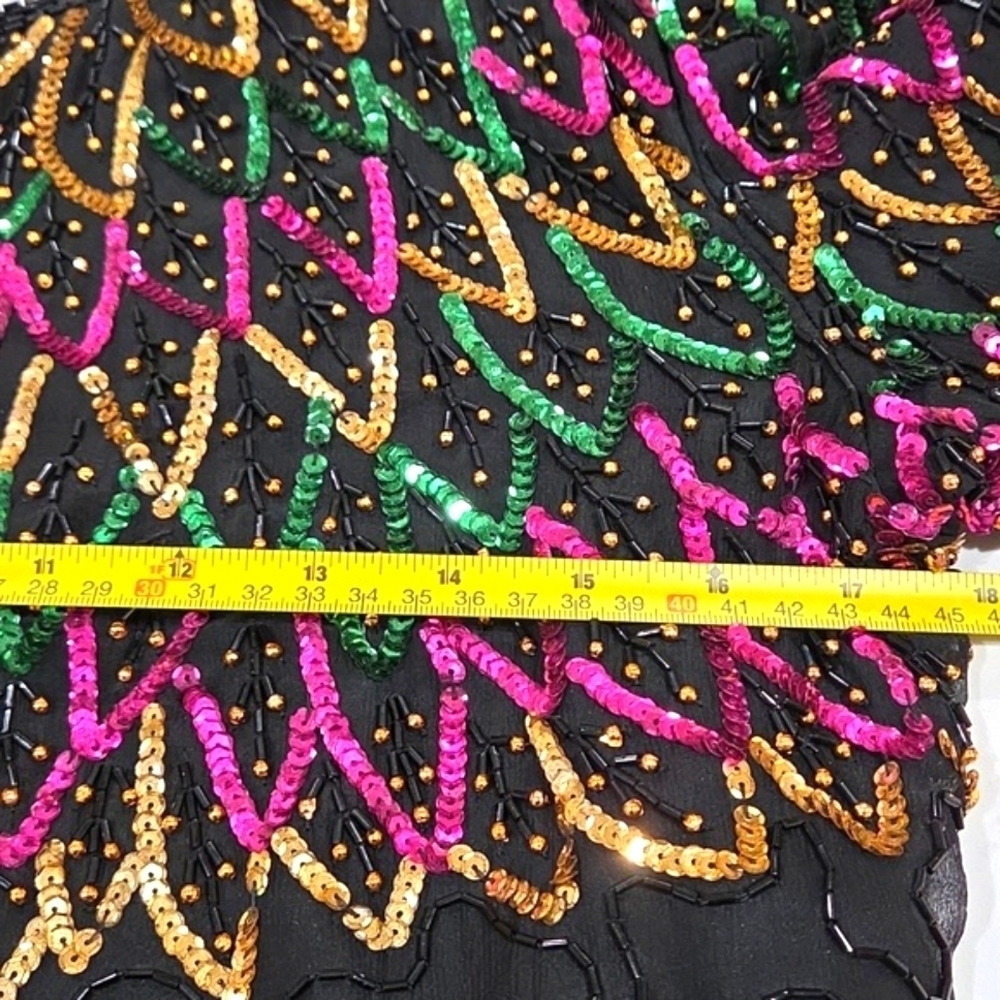 Vintage Stenay Beaded Sequined Multi Colored Dress size M JENNYFER - Picture 7 of 15
